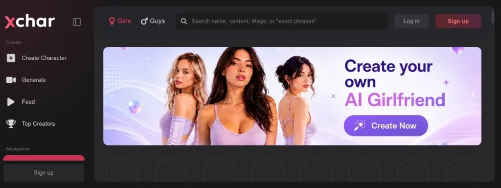 Xchar AI official homepage screenshot