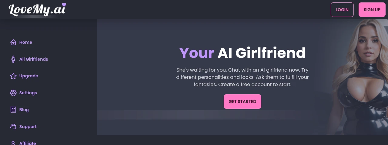 LoveMy AI official homepage screenshot
