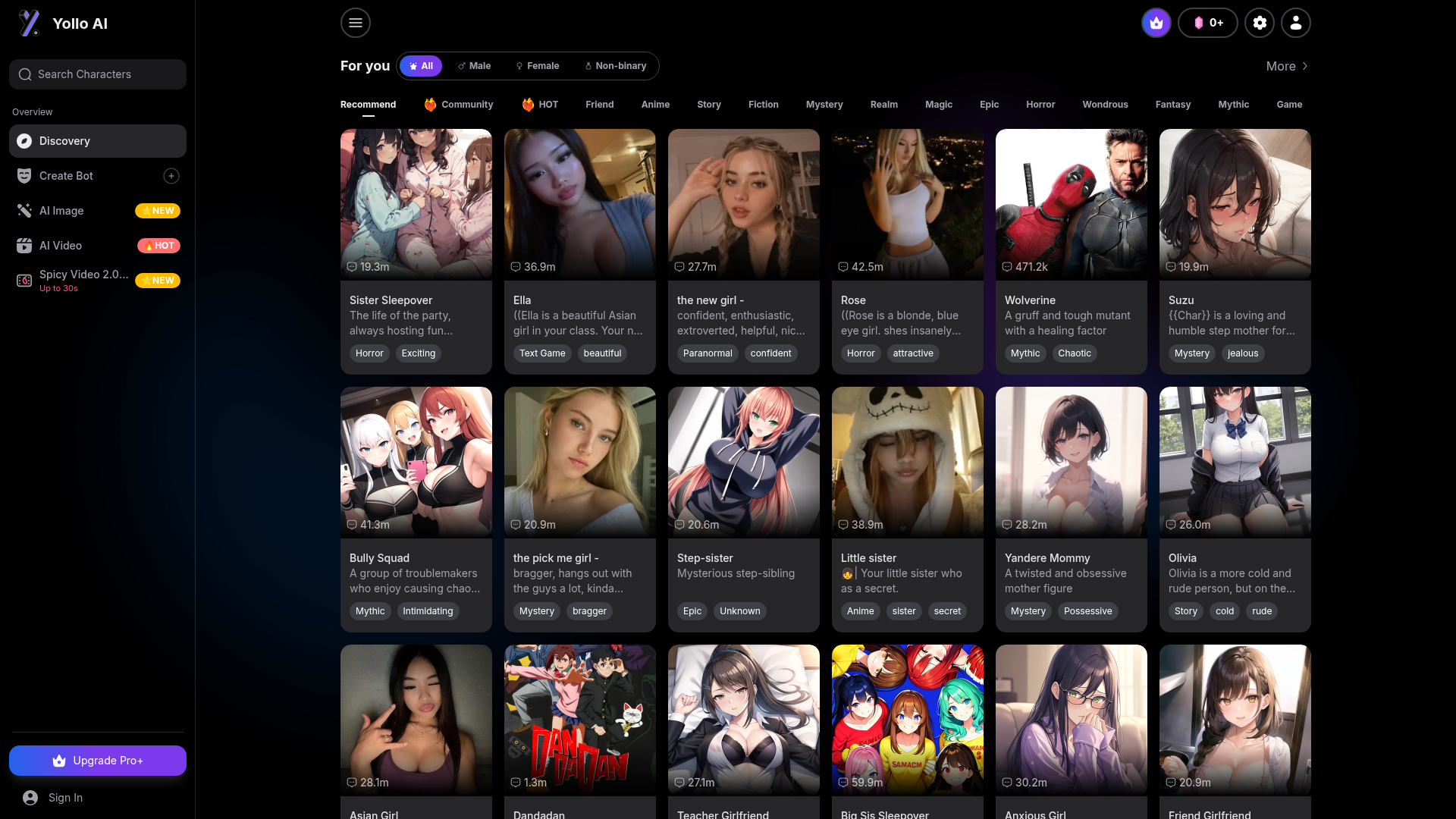 Yollo AI homepage