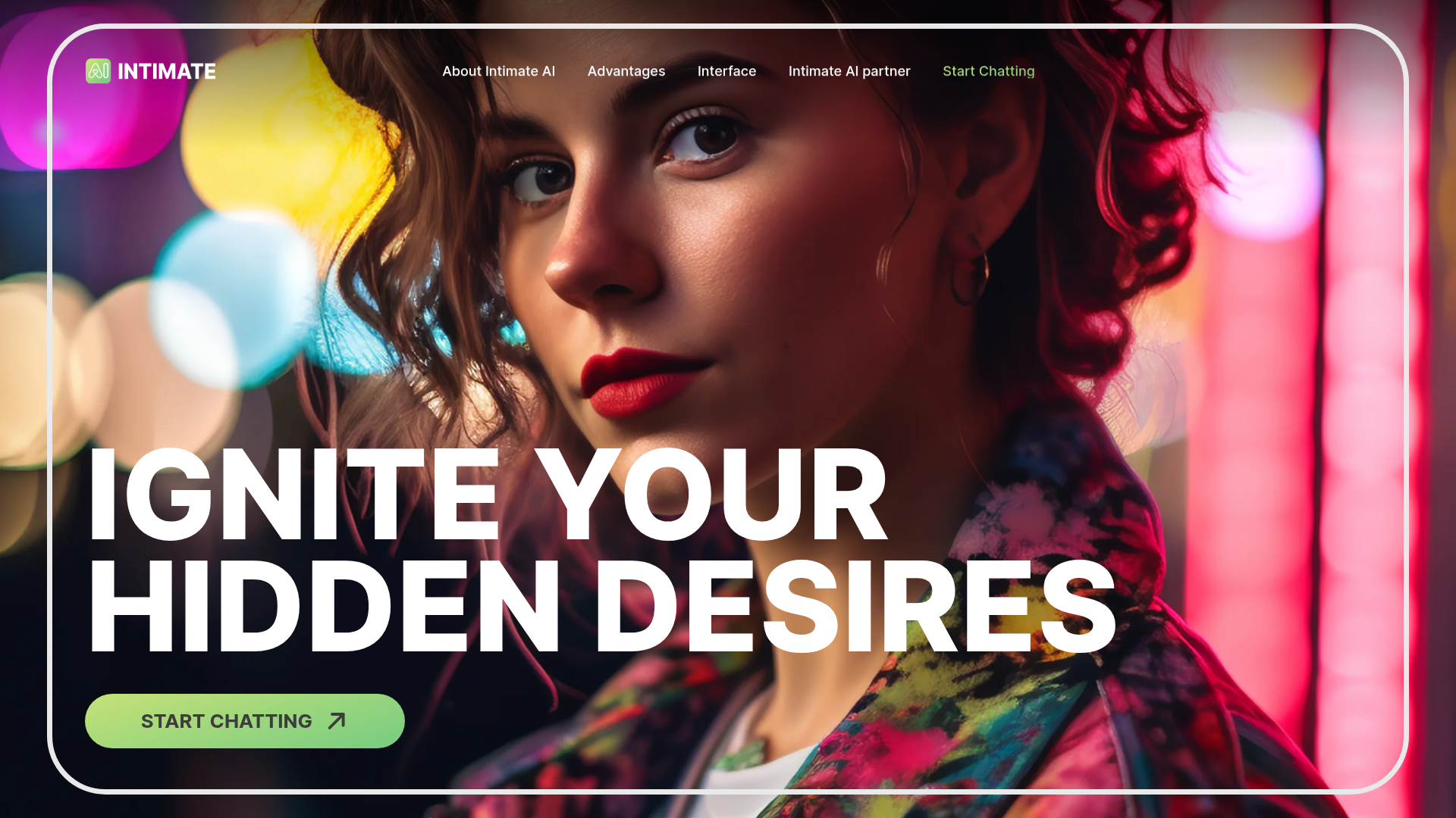 Intimate AI homepage