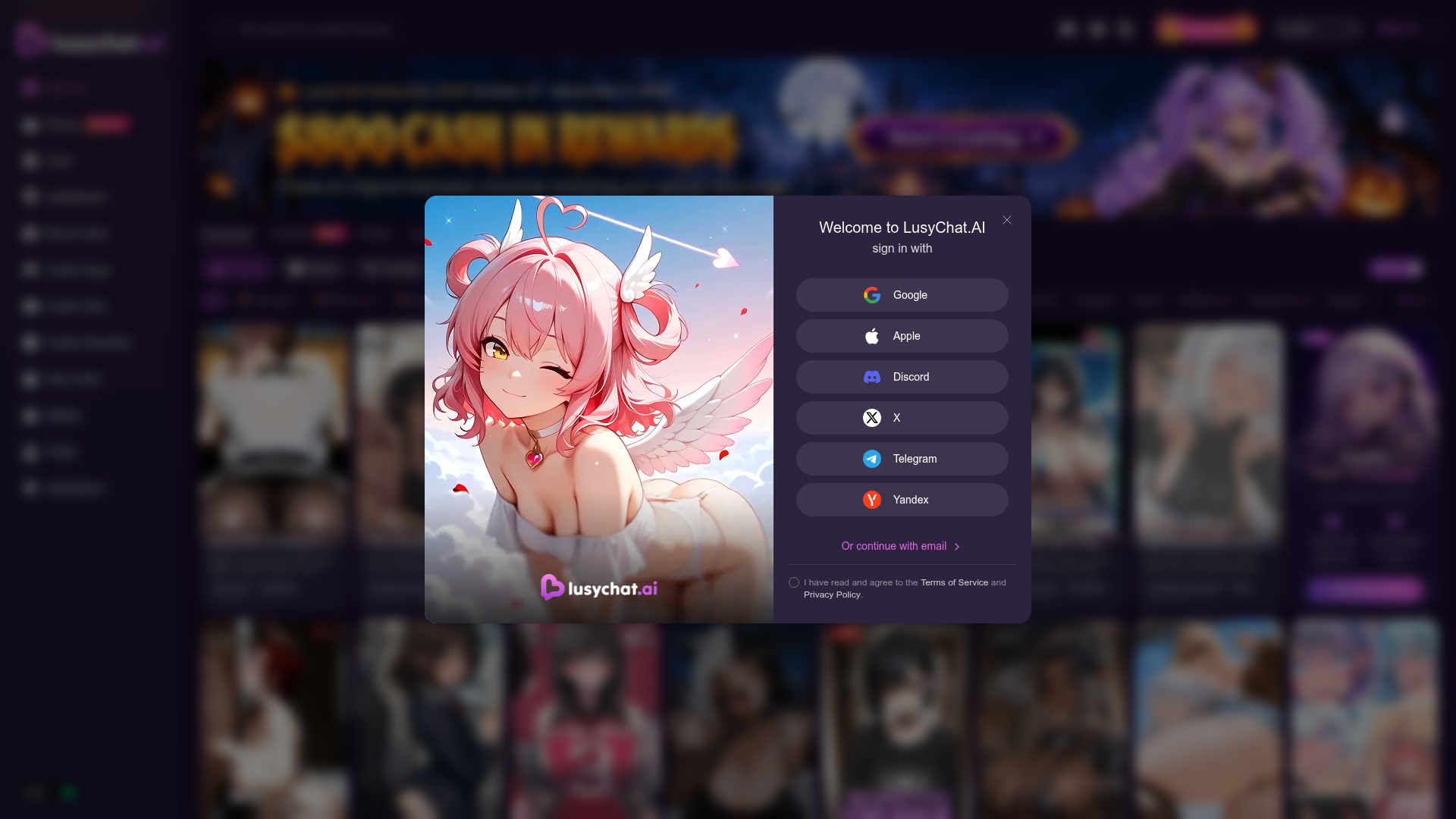 HotChat AI homepage
