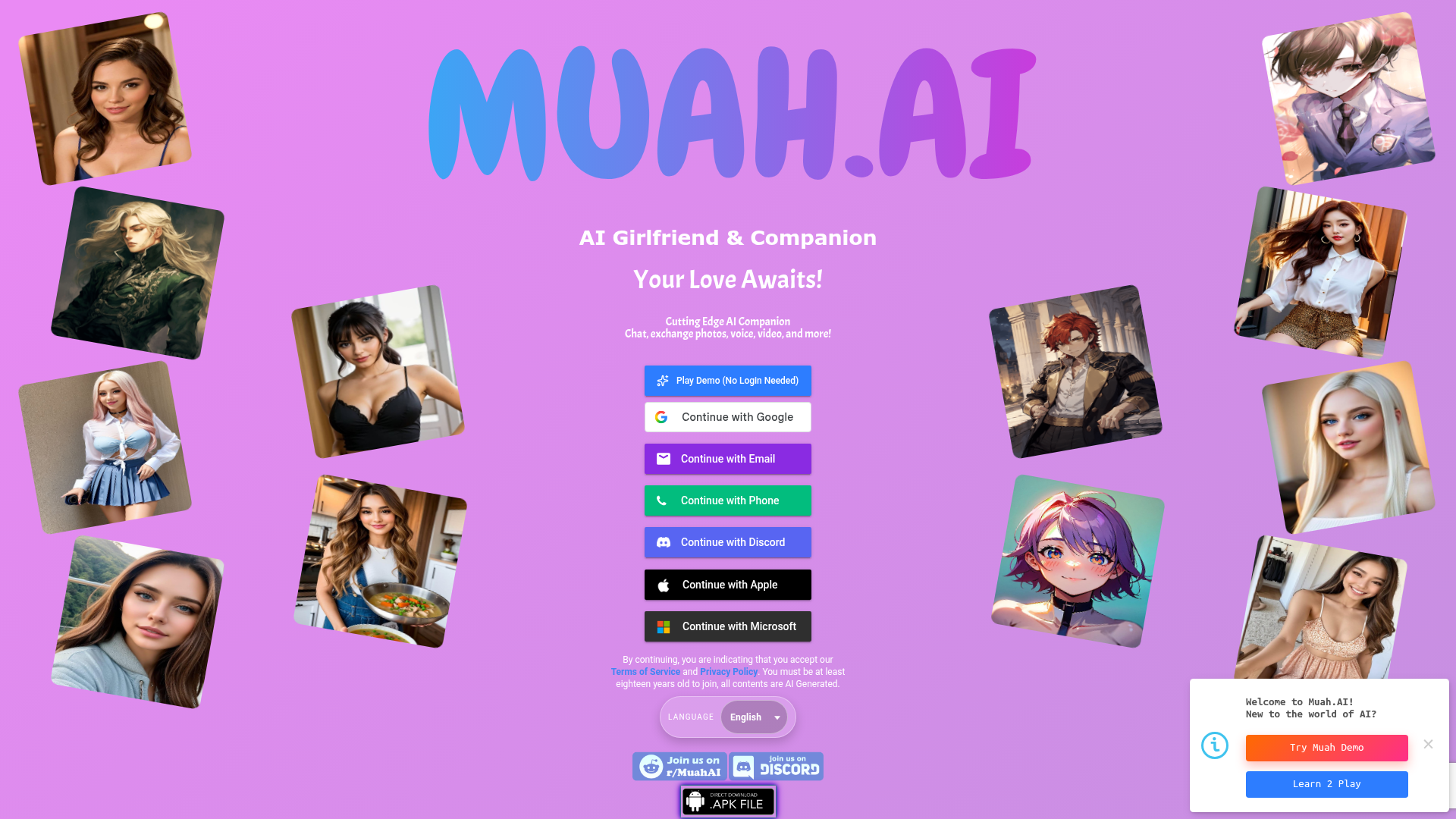 Muah AI homepage