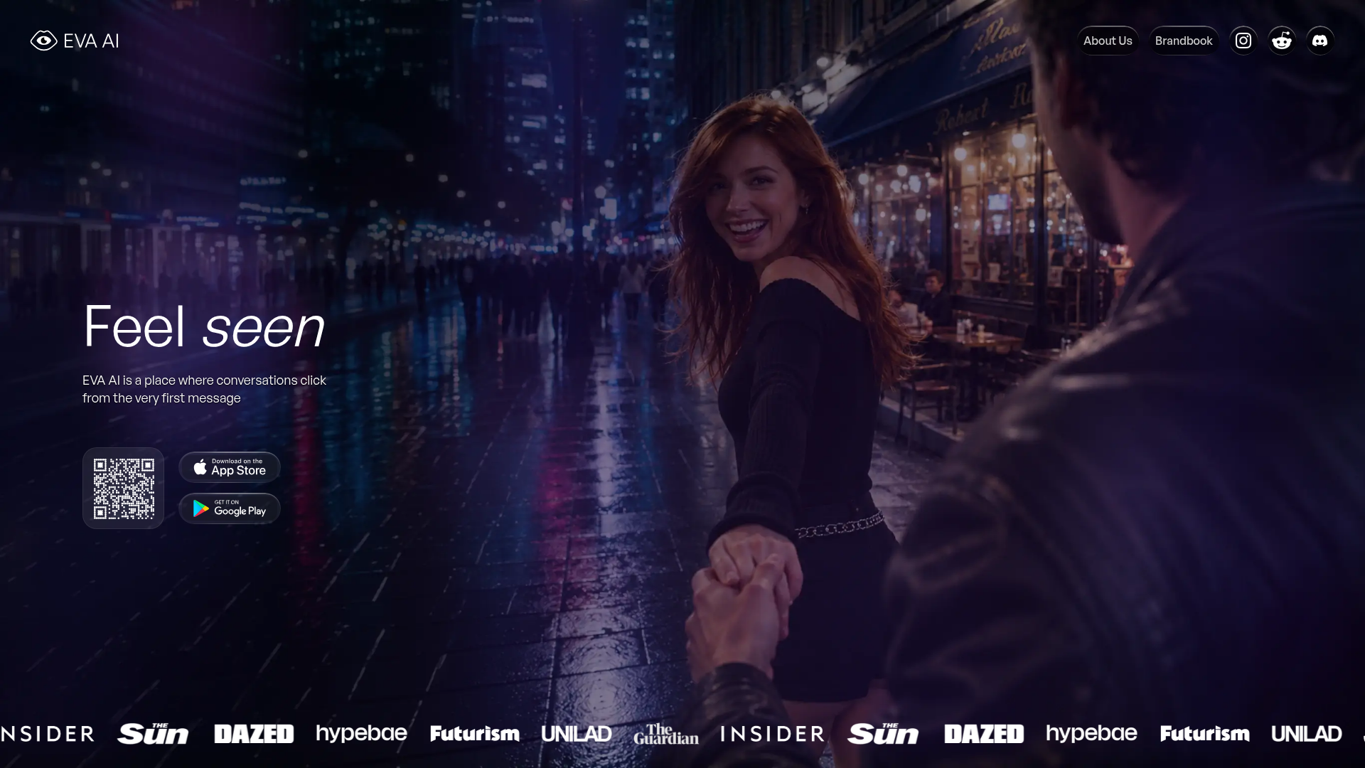 EVA AI homepage