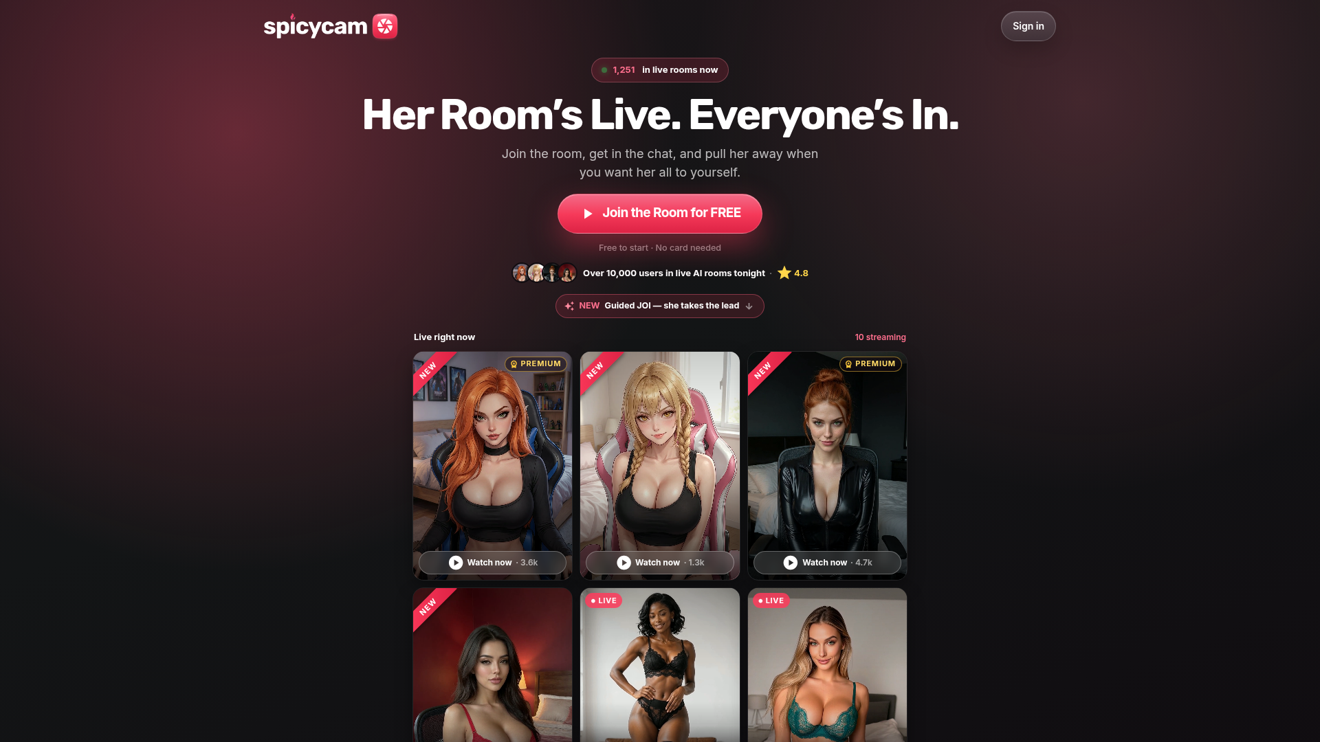 SpicyCam AI homepage