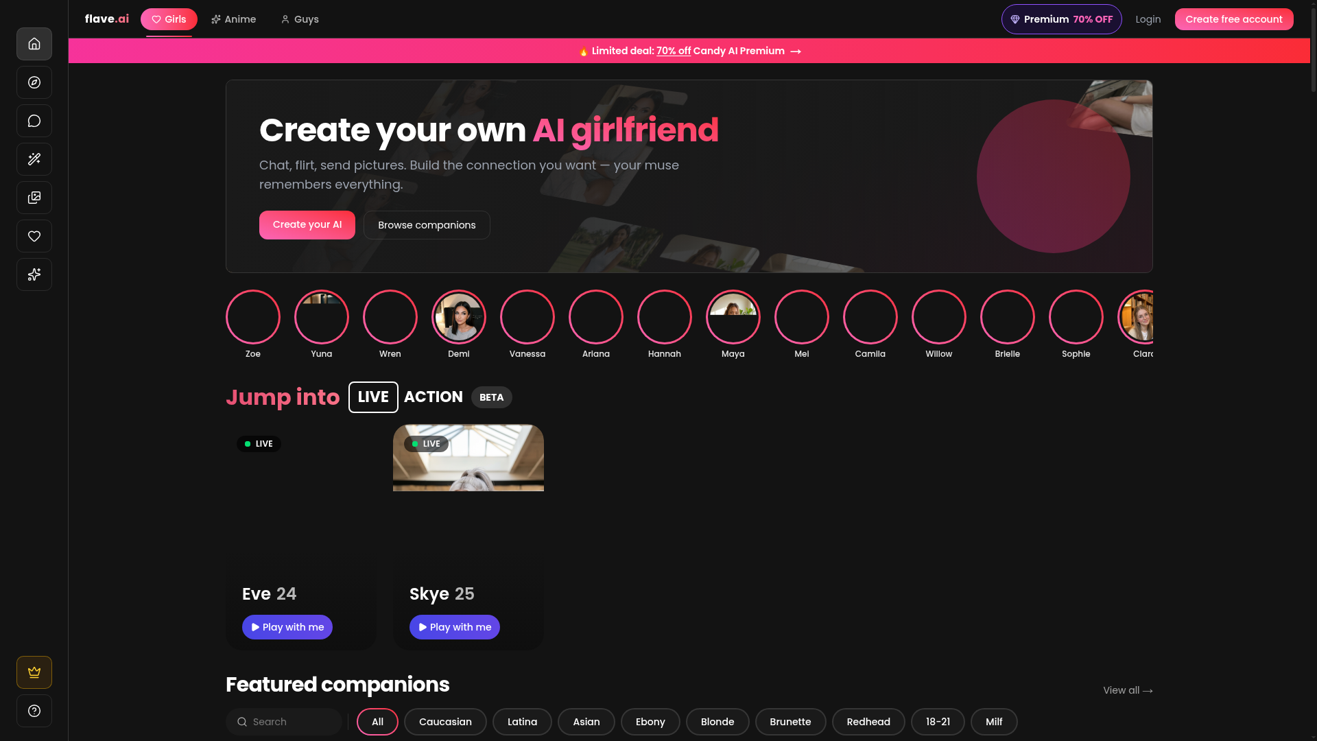 Flave AI homepage