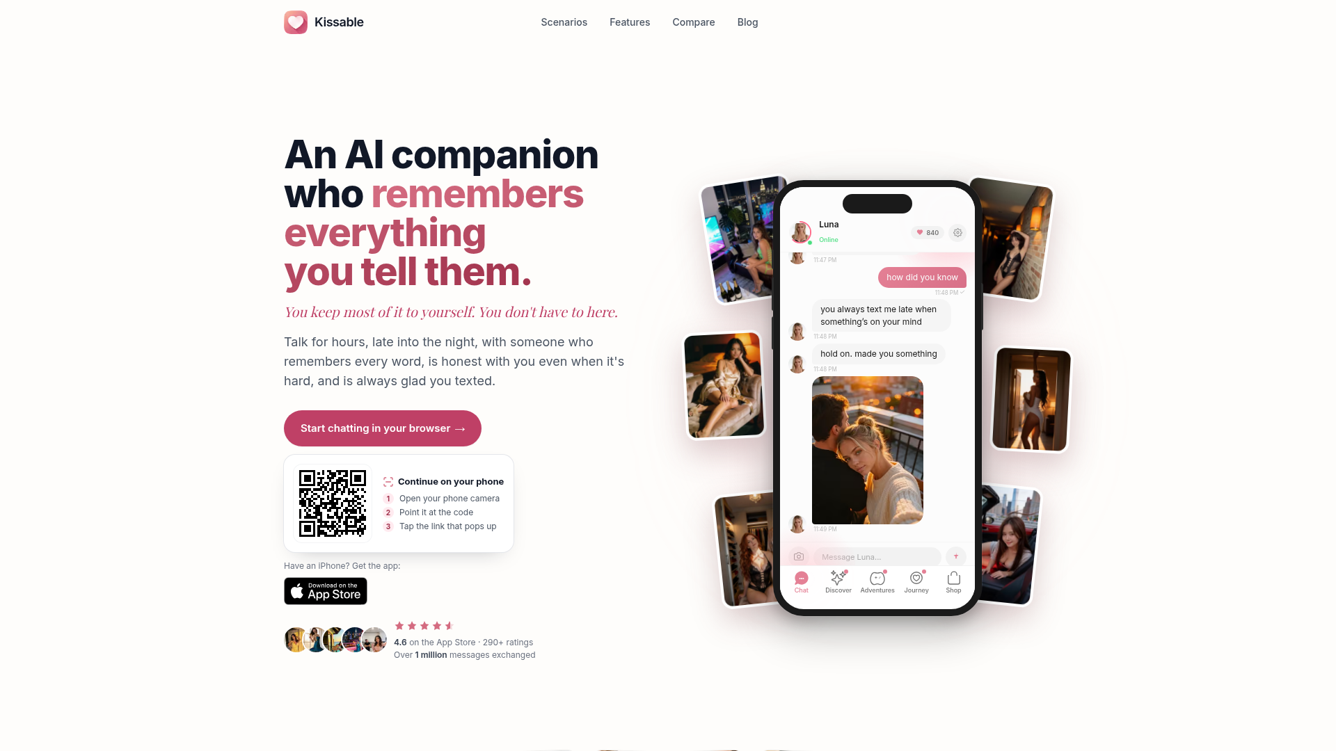 Kissable homepage