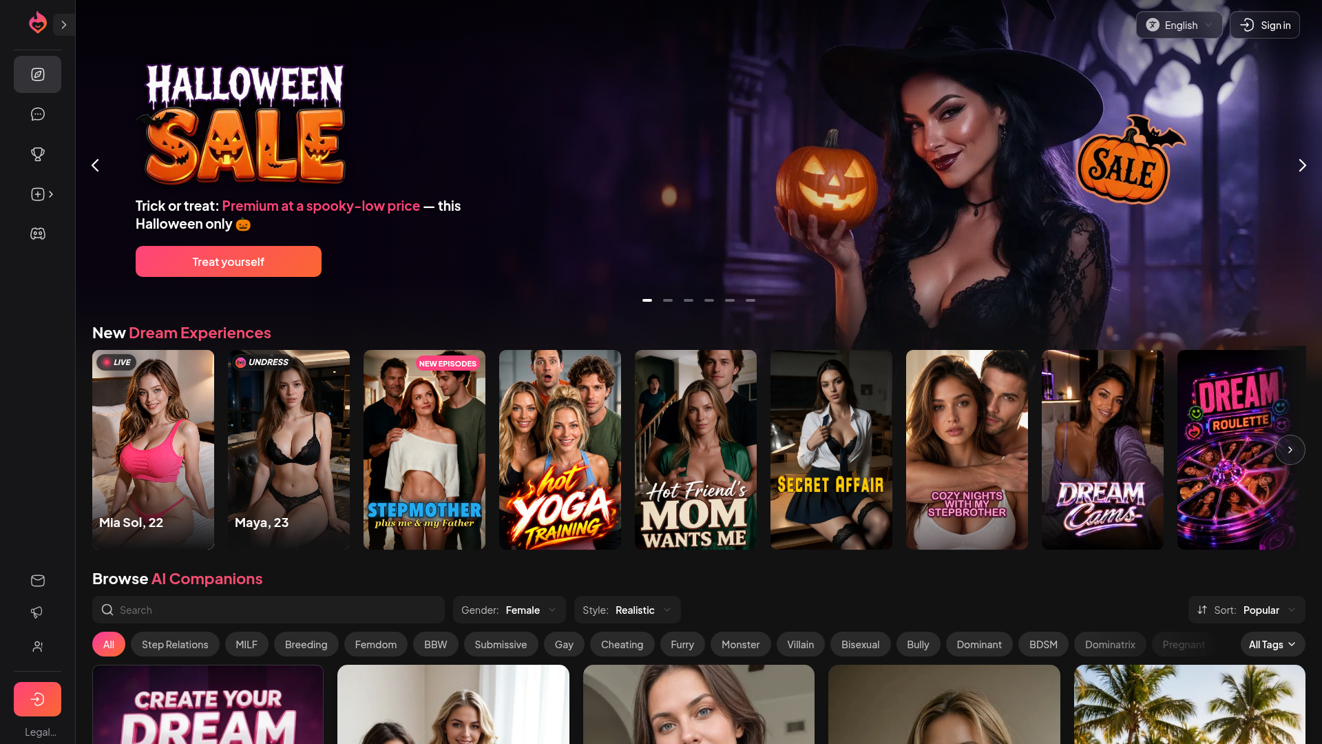 My Dream Companion homepage