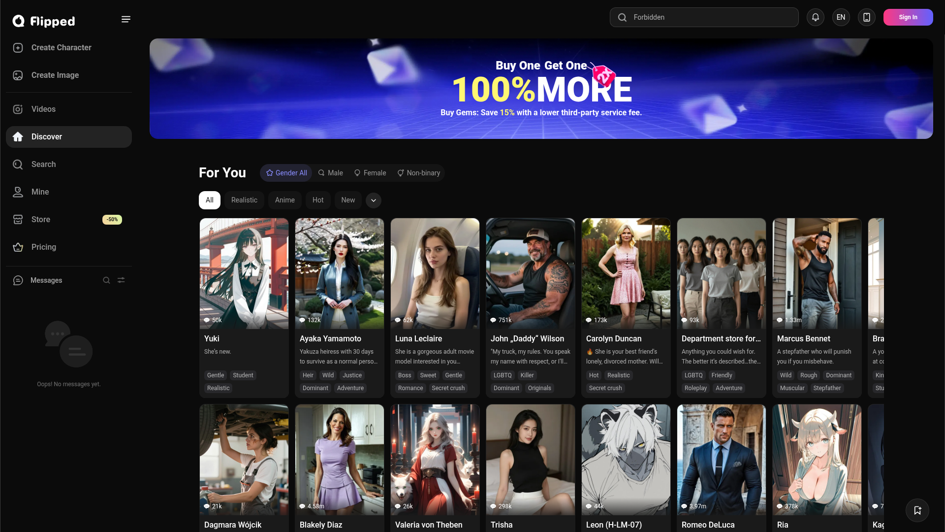 Flipped.chat homepage